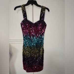 Marc New York Andrew Marc Glamorous Sequin Mini Dress in Multicolor size 4
